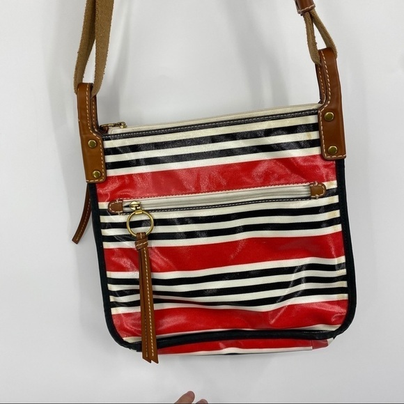 Fossil striped coated canvas crossbody bag - Picture 4 of 11